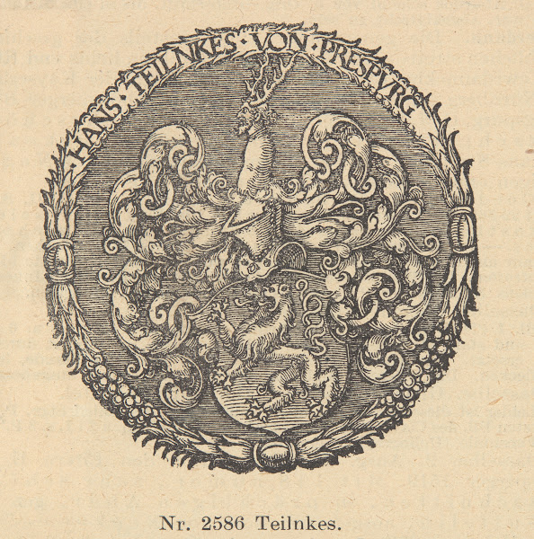 Hans Teilnkes von Presburg  ekslibris albo herb 1906 1910