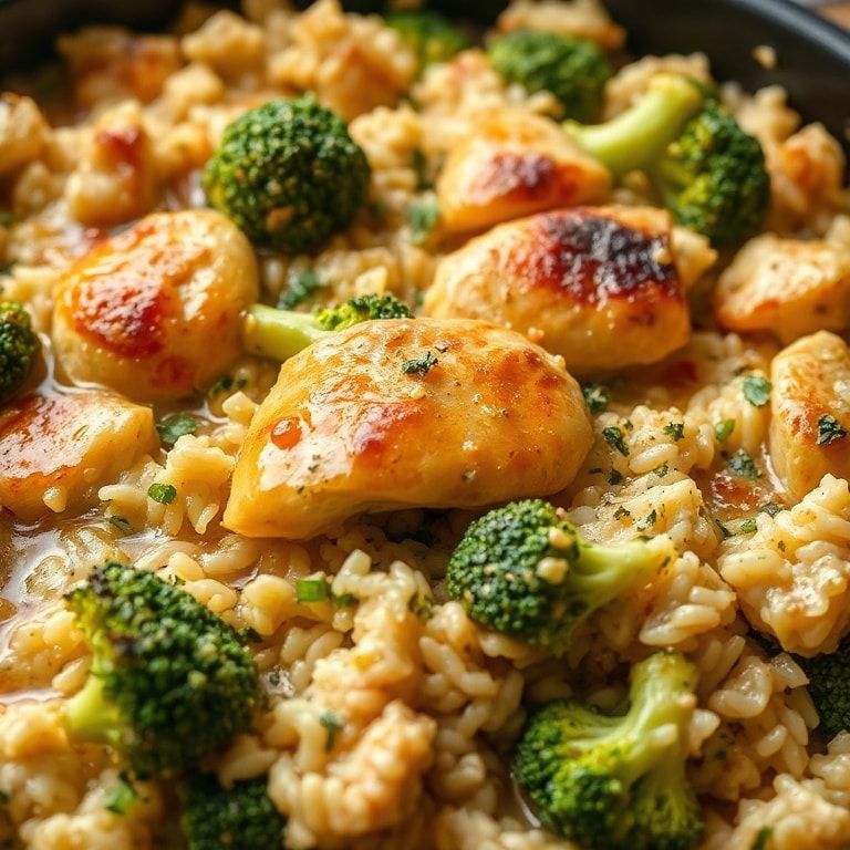 One-Pan Chicken Broccoli Rice Casserole – Easy Comfort Food for Busy Nights finished