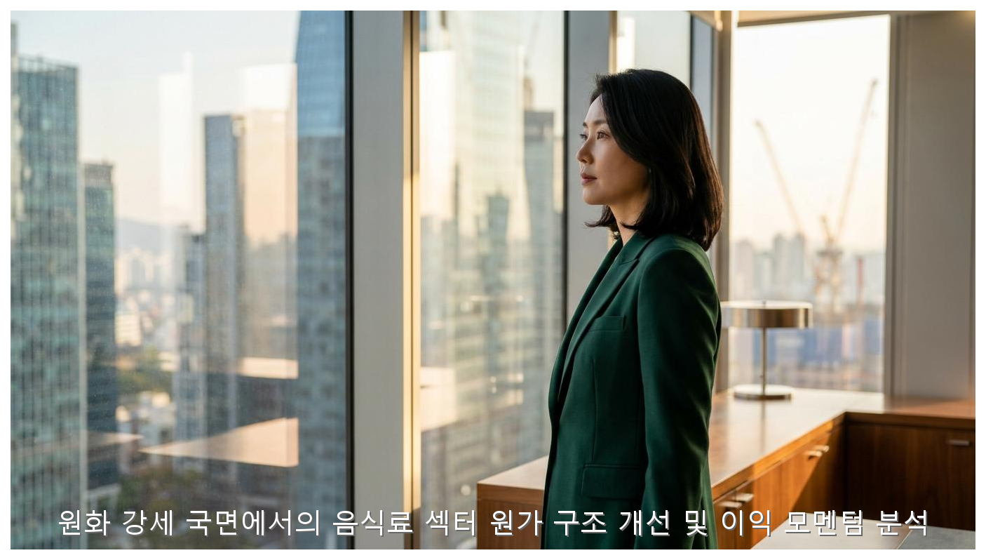 원화 강세 국면에서의 음식료 섹터 원가 구조 개선 및 이익 모멘텀 분석 핵심 안내 및 분석 인포그래픽 (2)
