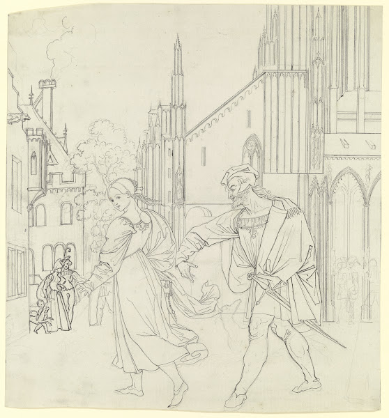 Szene am Ausgang der Kirche 1811