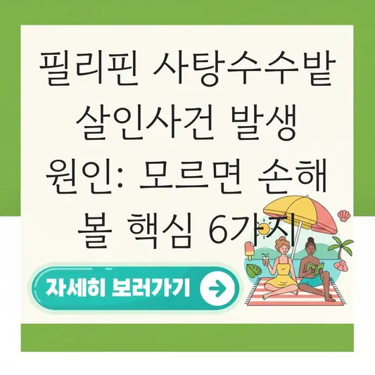필리핀 사탕수수밭 살인사건 발생 원인
