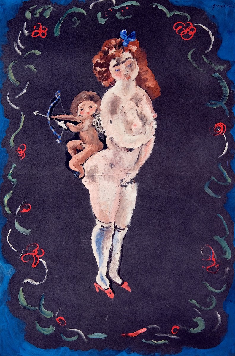 Nude and Cupid c 1920