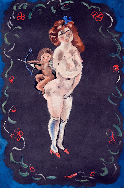 Nude and Cupid c 1920