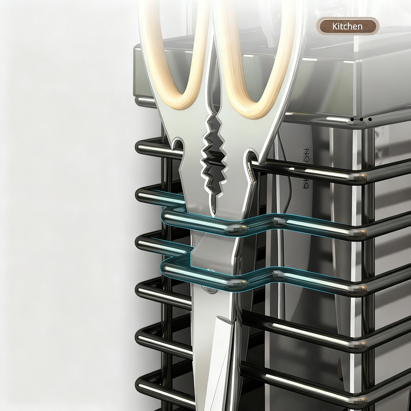 Stainless steel knife block and cutlery holder