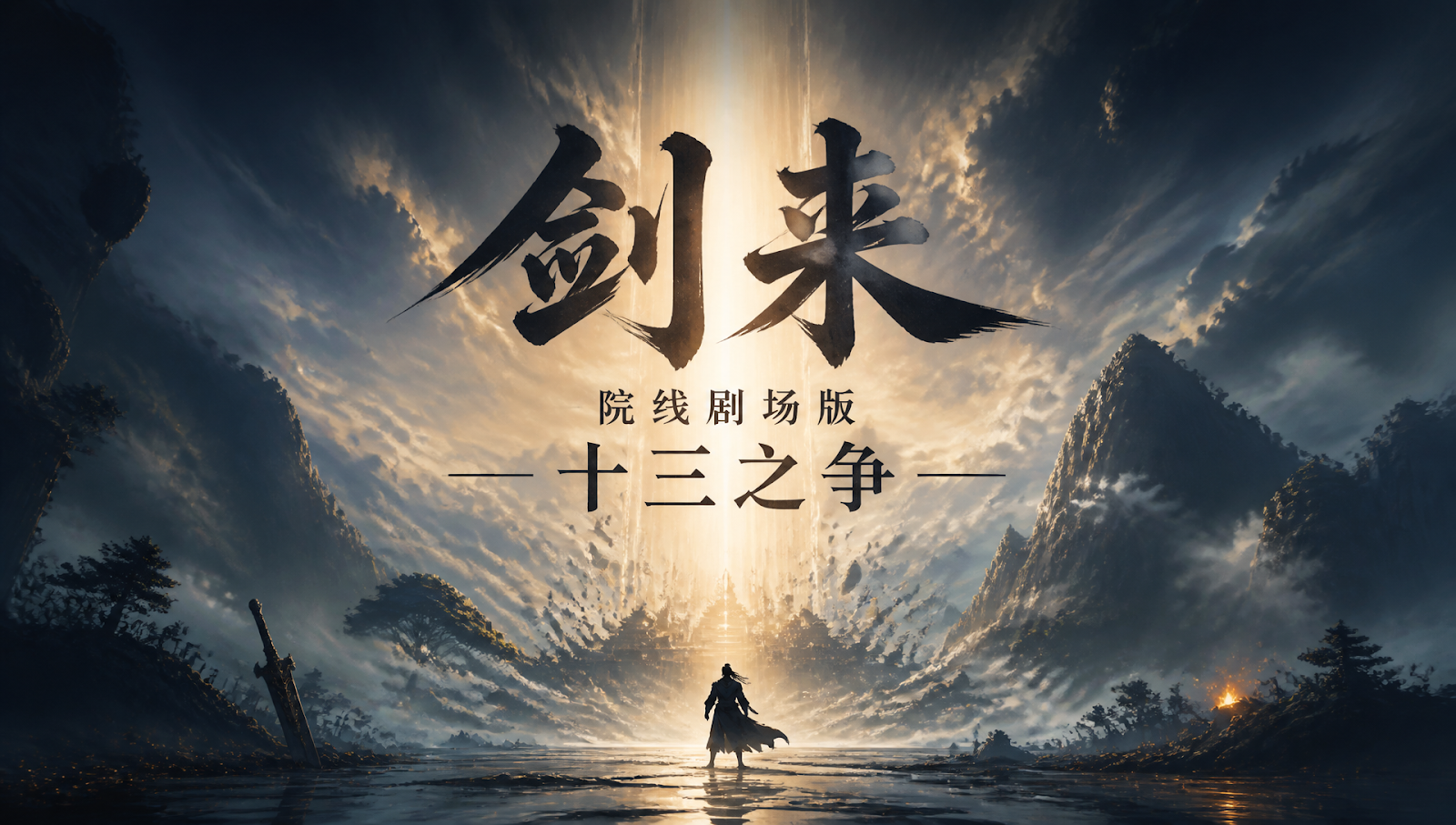 剑来院线剧场版 十三之争 upcoming animated action-adventure movie poster concept