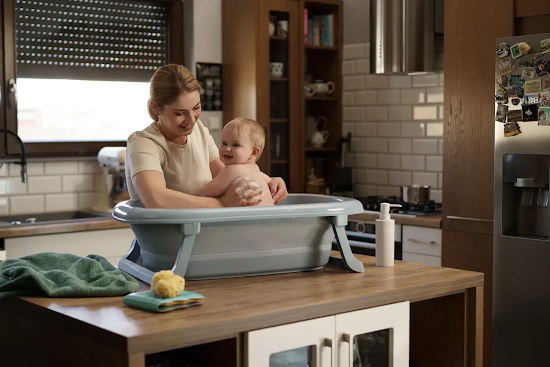 Children's bathtub Tega Foldable folding 81 cm grey