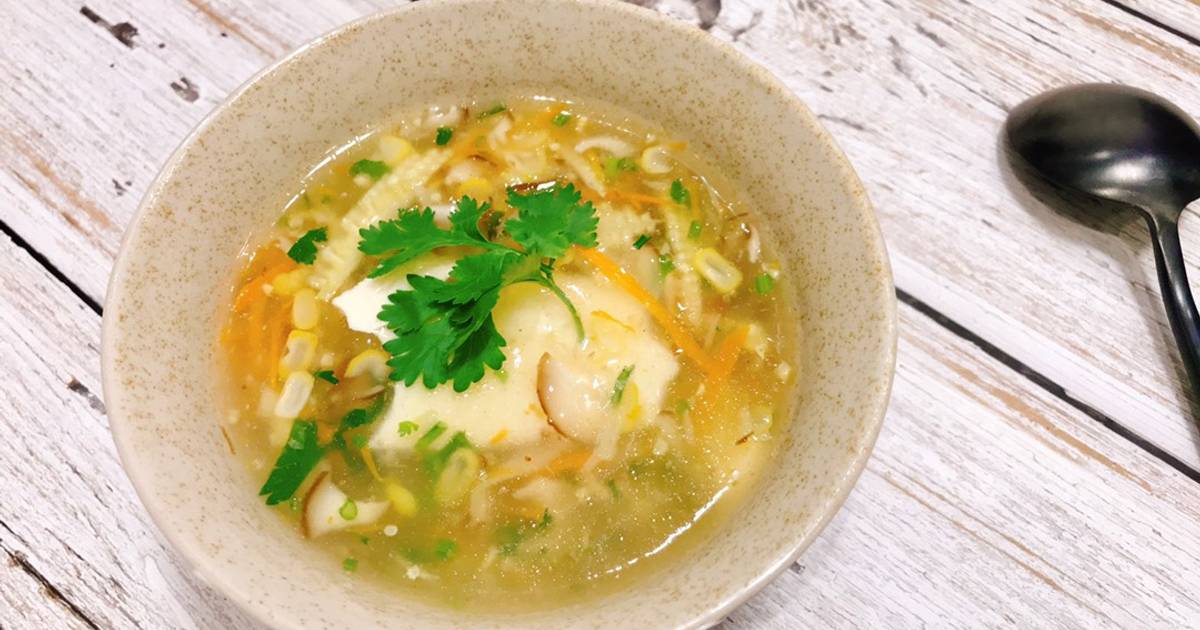 Soup đậu hũ non rau củ