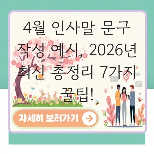 4월 인사말 문구 작성 예시