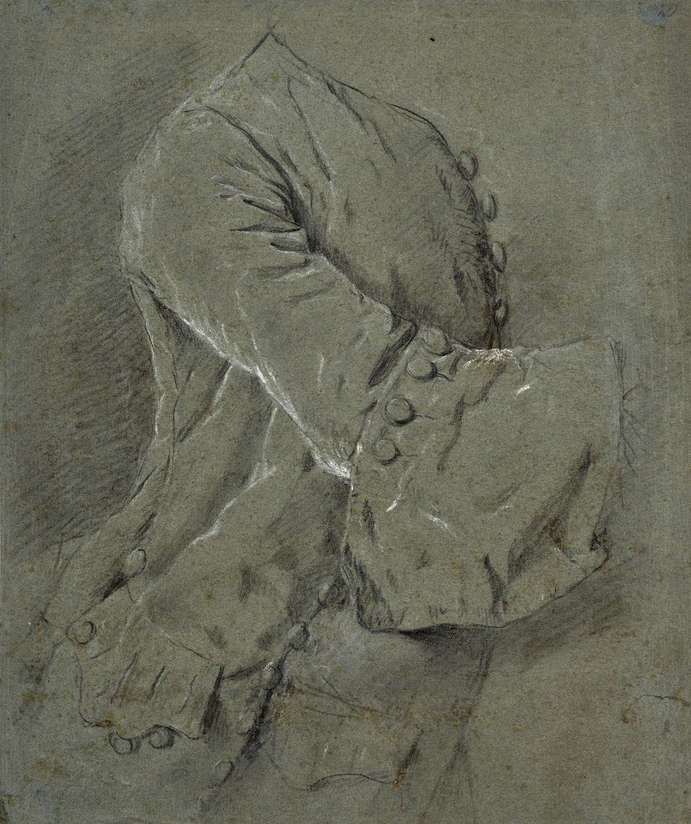 Bust of a man wearing a velvet jacket study for the portrait of J B Massé