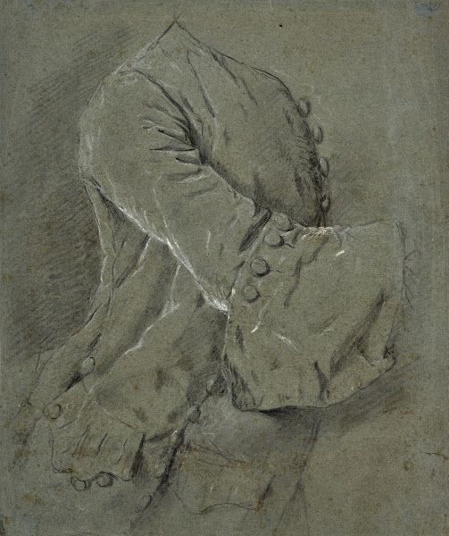 Bust of a man wearing a velvet jacket study for the portrait of J B Massé