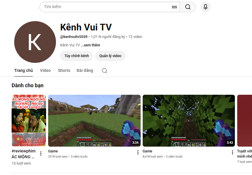 Bán kênh youtube hơn 1k sub kênh sạch, uy tín giá tốt, kênh...