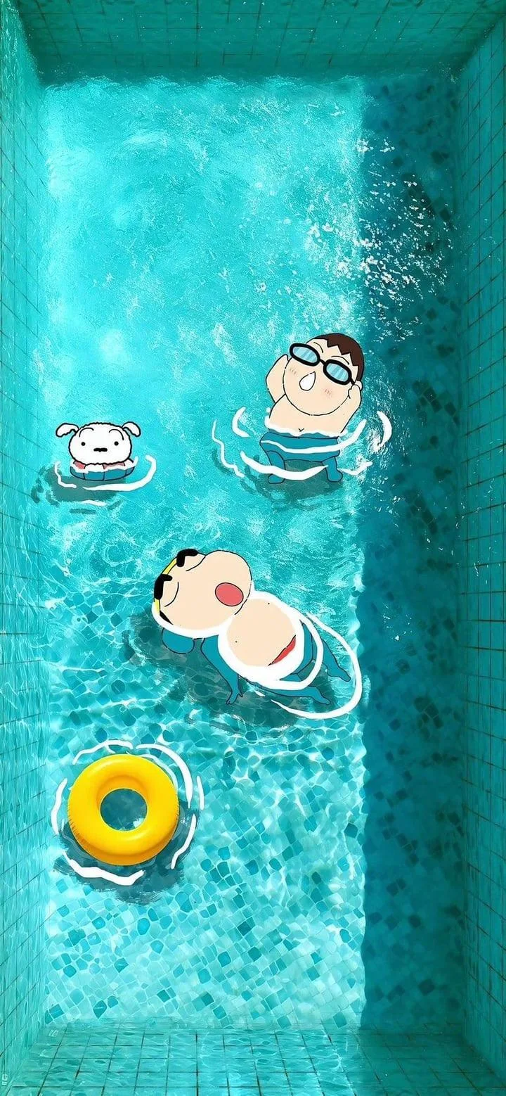 Swimming Pool, Cartoon, Anime, Aquatic iPhone Wallpaper Background (720x1558)