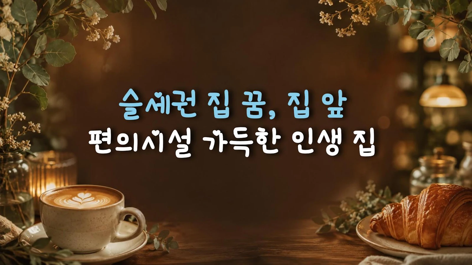 슬세권 집 꿈, 집 앞 편의시설 가득한 인생 집