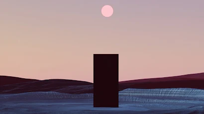 Surrealism, Monolith, Sunset, Reflection 4K iPhone Wallpaper Background
