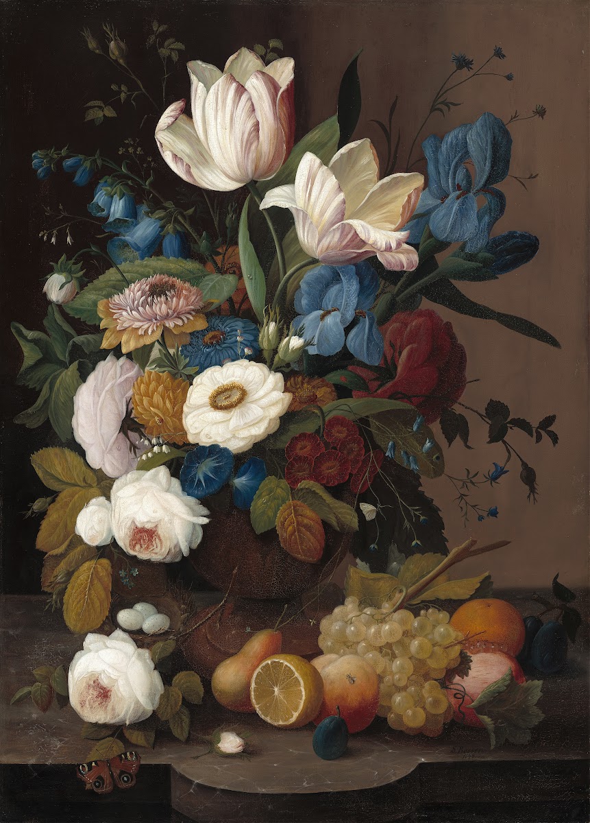 Still LifeFlowers and Fruit 1848