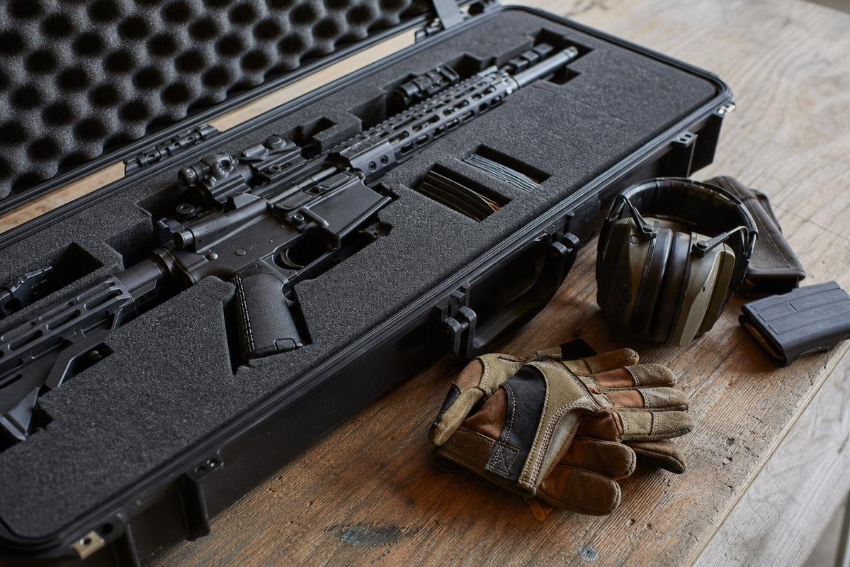 AR-15 rifle case foam, locks, and compartments
