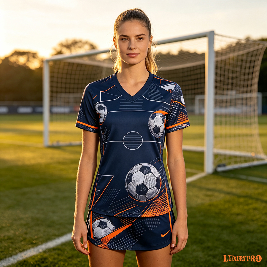 AOP TMP Women's Soccer Uniform with Collar Tag
