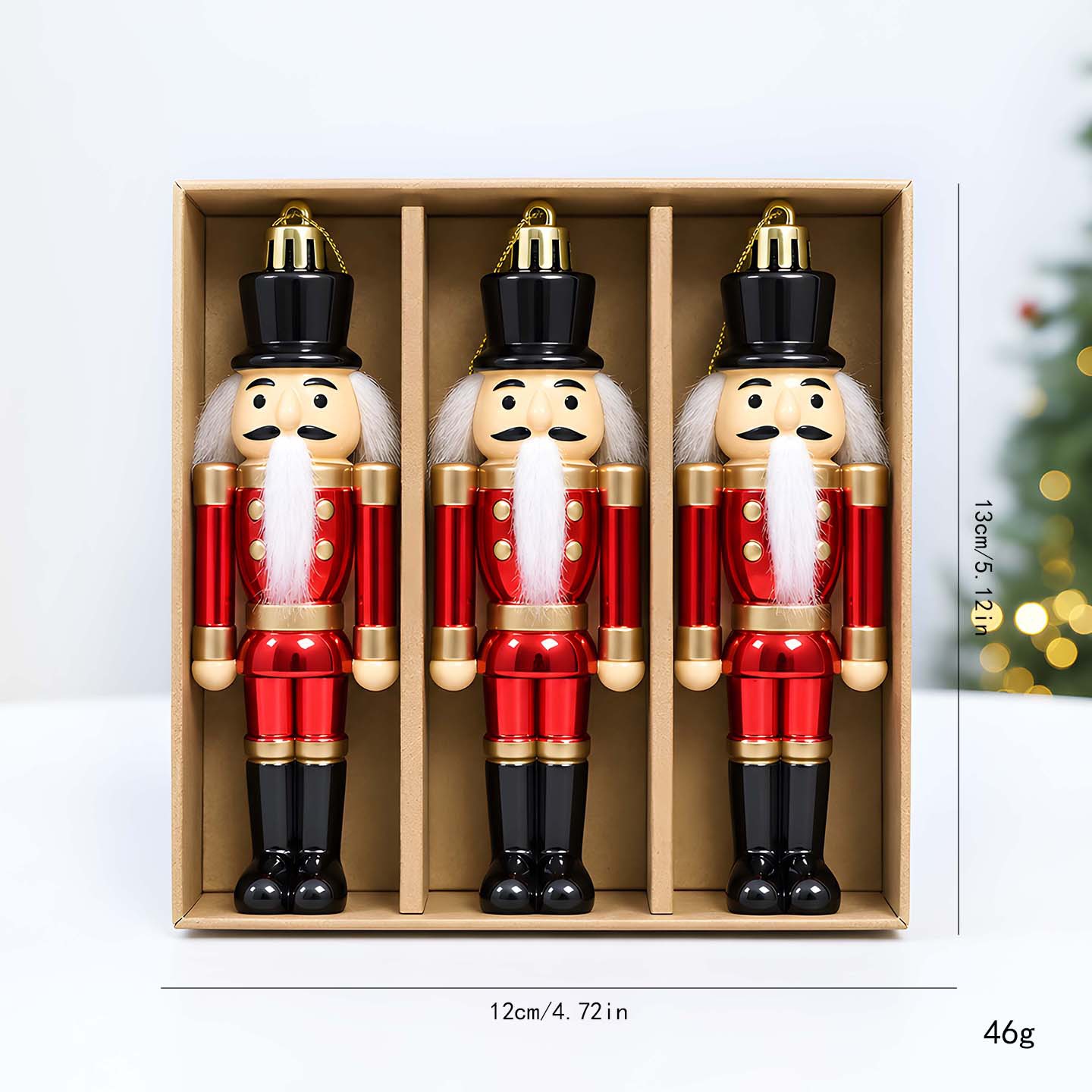 Nutcracker Ornament, Set of 3