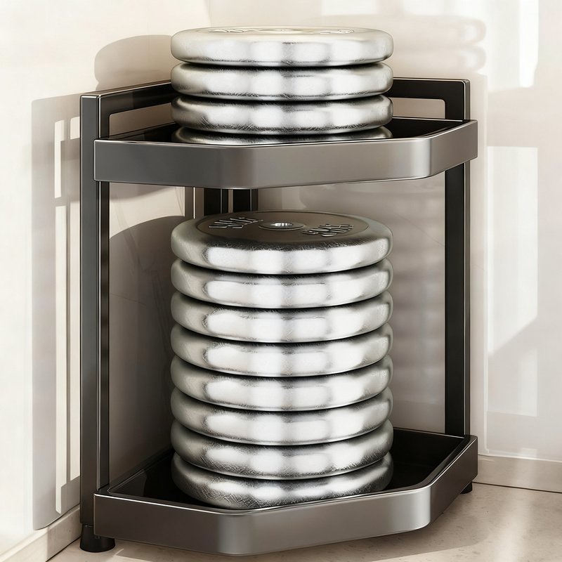 Corner shelf for kitchen, spice rack, carbon steel