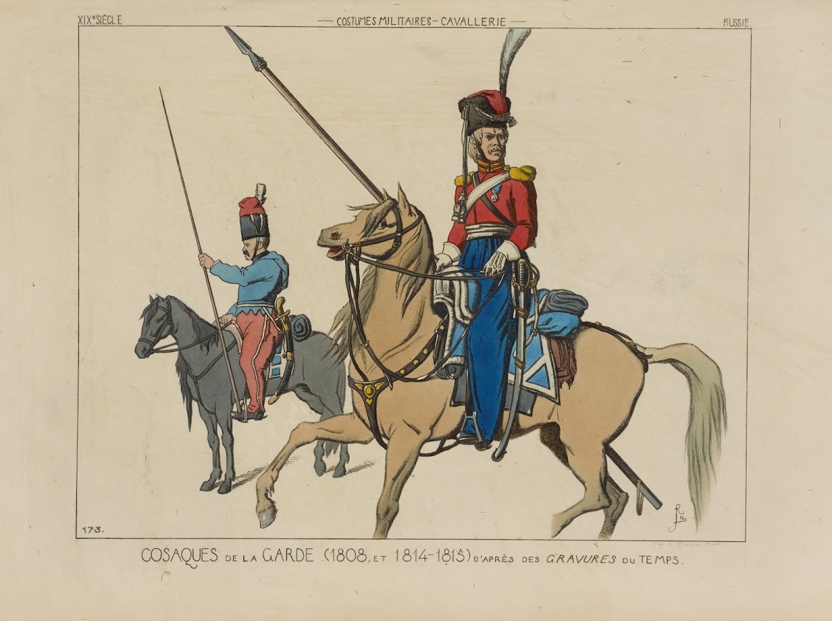 Cosaques de la garde 1808 et 1814 1815 daprès des gravures du temps 1869