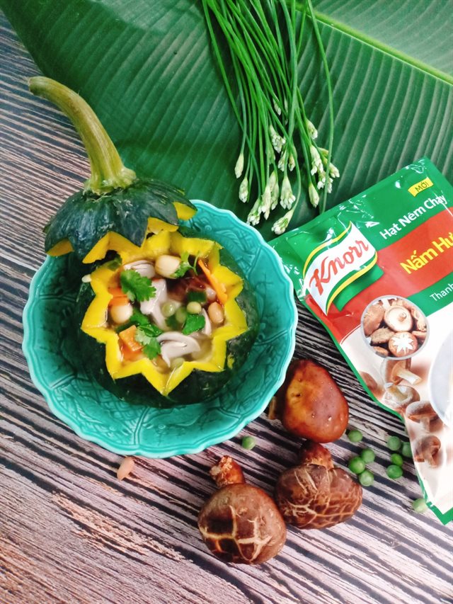Bí Đỏ Um Nấm Đậu Chay