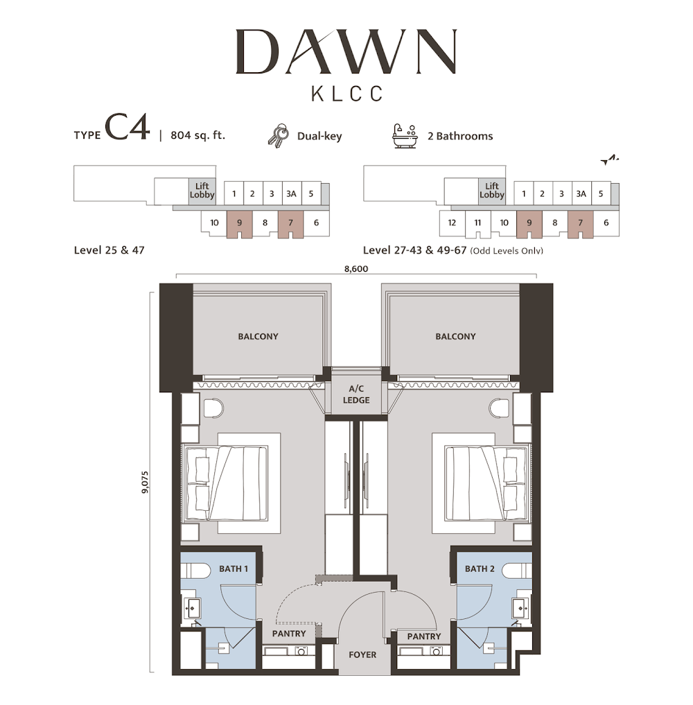 DAWN KL City Centre 户型图