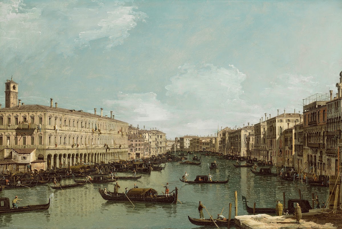Venice The Grand Canal looking North from the Rialto Bridge 18th century
