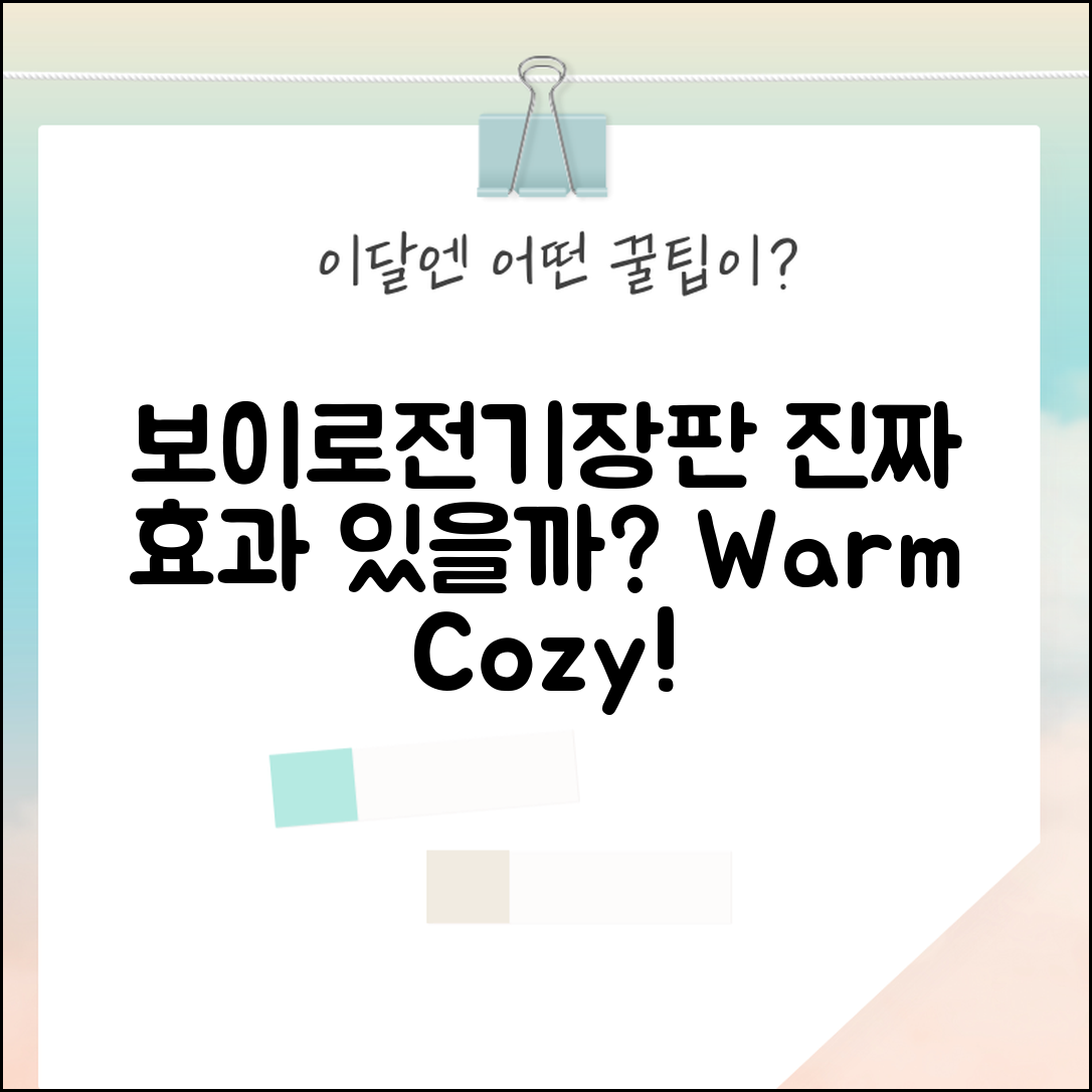 보이로전기장판, 진짜 효과가 있을까요?