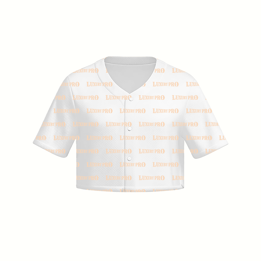 AOP cropped baseball cardigan