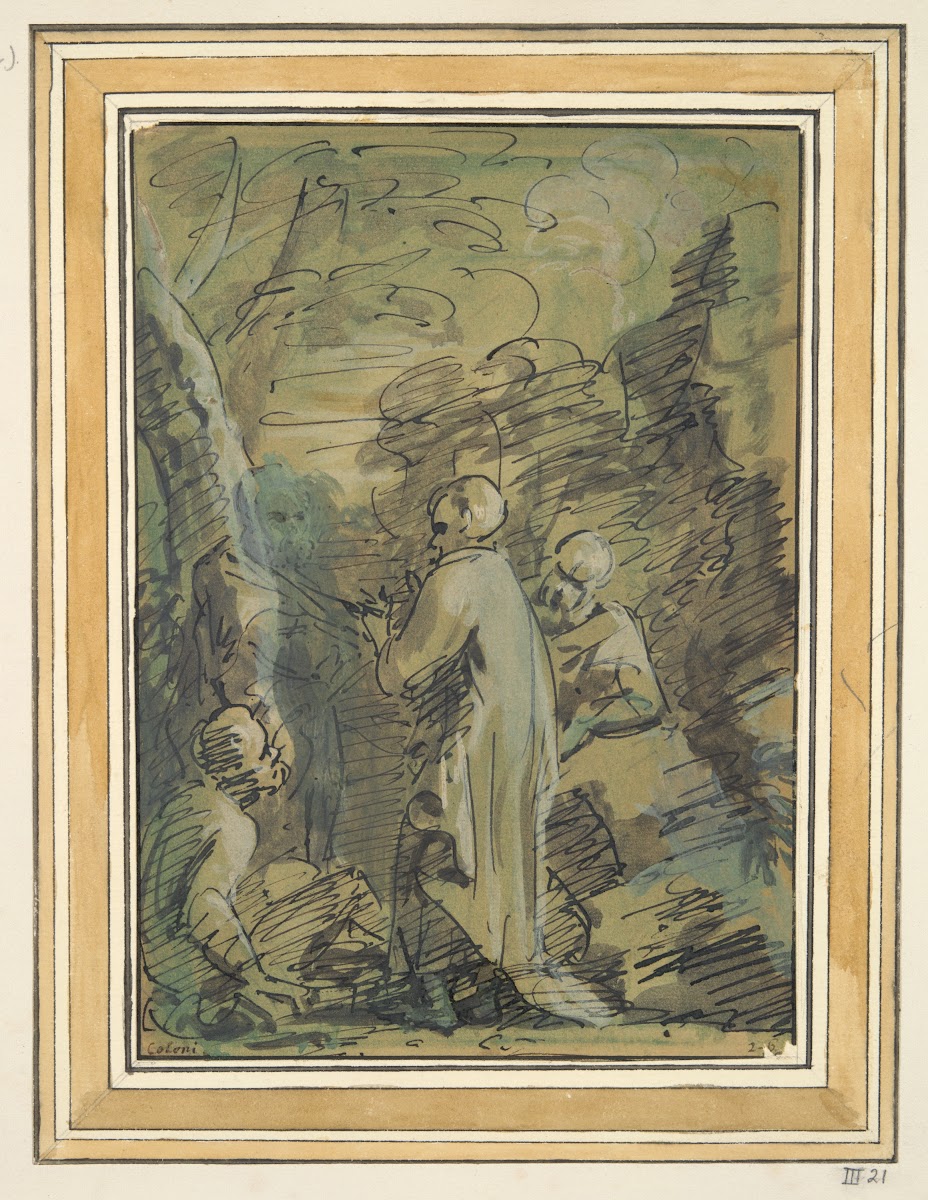Four figures near atree 17thcentury
