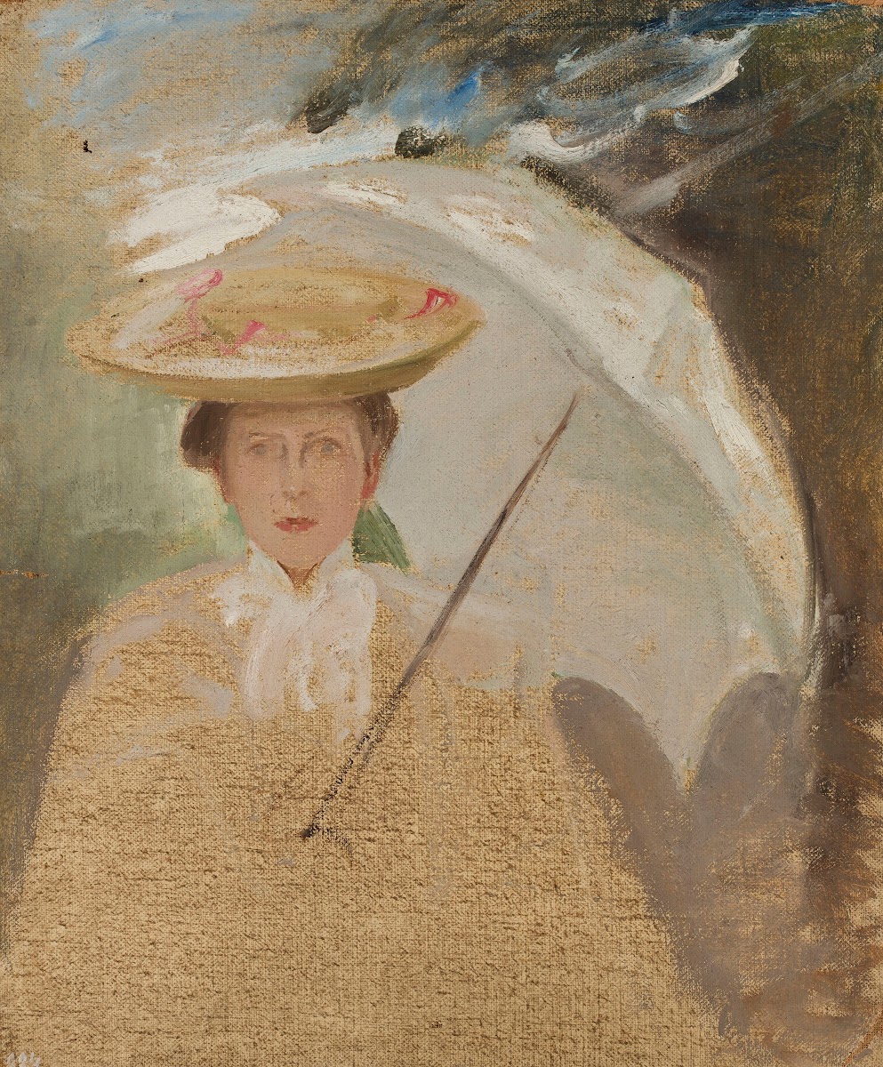 Portrait of a lady with an umbrella sketch 1905   1906