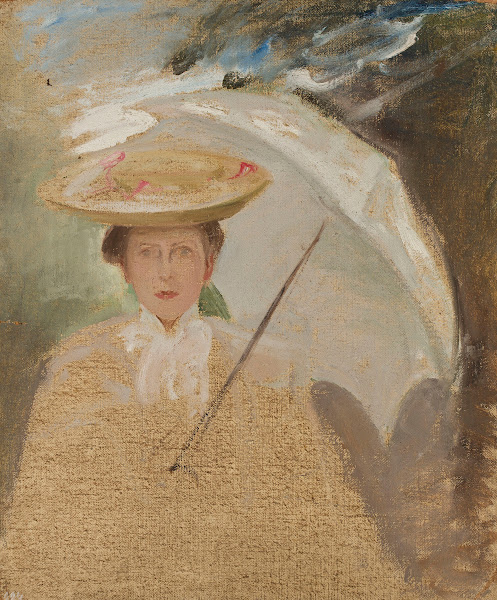Portrait of a lady with an umbrella sketch 1905   1906