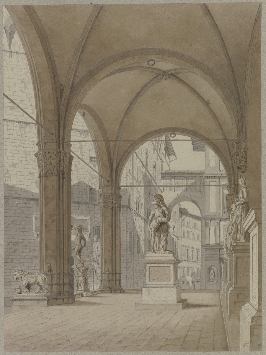 Die Loggia dei Lanzi in Florenz 1851