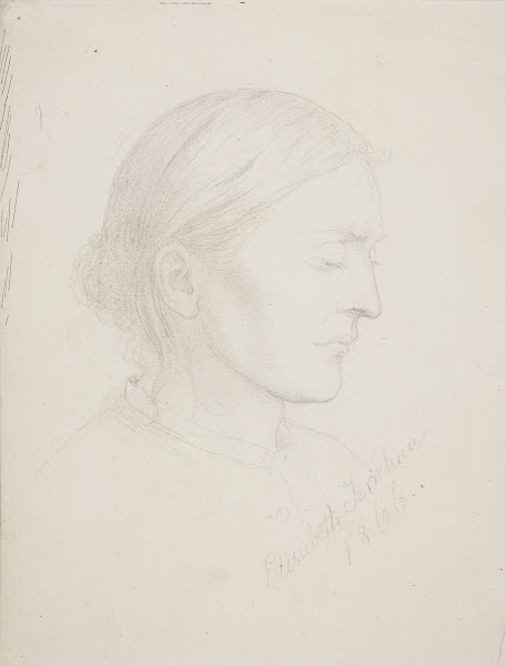 Ældre kvinde i profil 1866