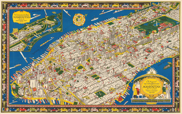 A Map Of The Wondrous Isle Of Manhattan 1926