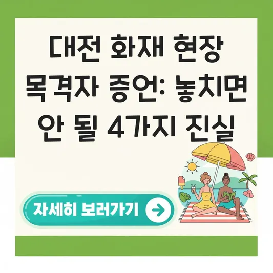 대전 화재 현장 상황 목격자 증언