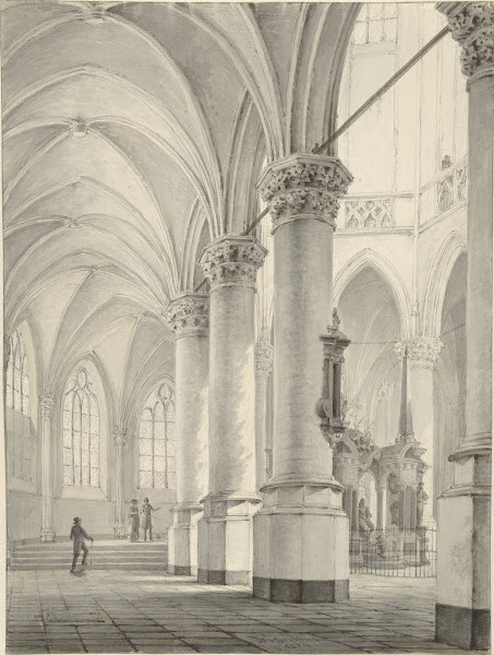 Interieur van de Nieuwe Kerk te Delft 1824