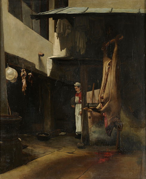 Le cochon cour de charcutier 1874