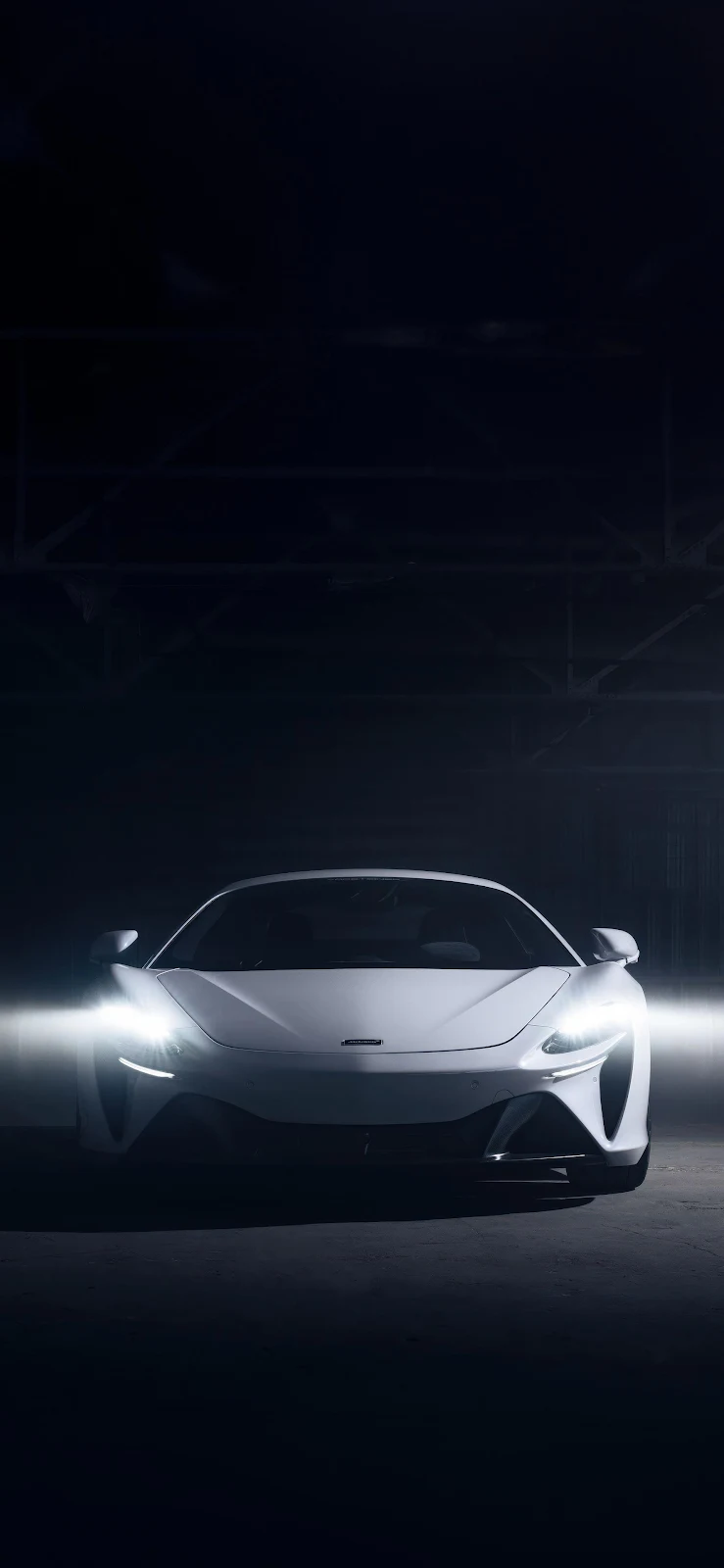 Modern McLaren Sports Car Portrait - Low Key Photography 2K iPhone Wallpaper (1772x3839)
