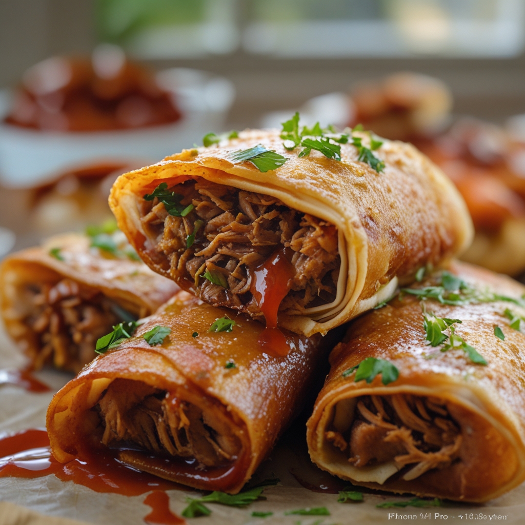 Juicy Pulled Pork Egg Rolls Recipe: Easy Homemade Appetizer for Family Nights finished
