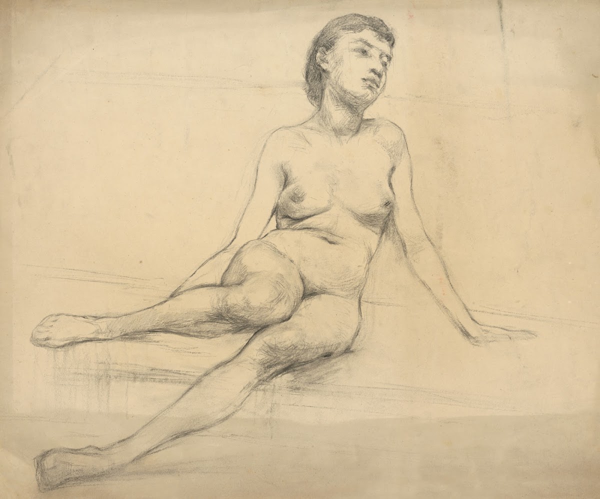 Štúdia sediaceho ženského aktu 18881893