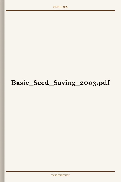 Basic Seed Saving 2003