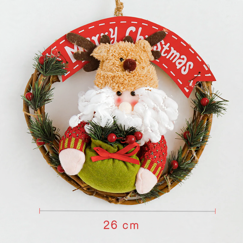 Wooden Christmas wreath with figures