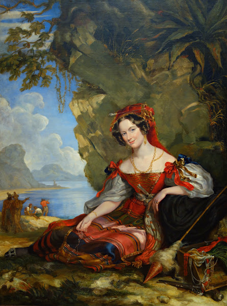 Portrait Of Lady Caroline Montagu In Byronic Costume 1831