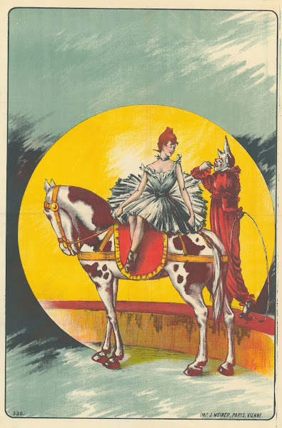 Ecuyère et clown 1890 1900
