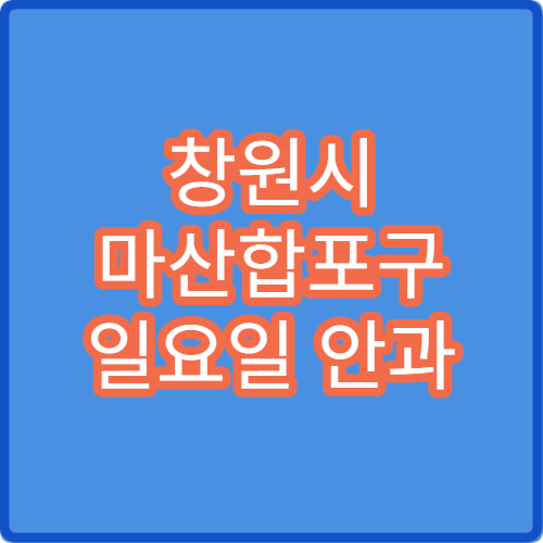 창원시 마산합포구 일요일 안과 진료 병원 결막염·다래끼 치료 가능