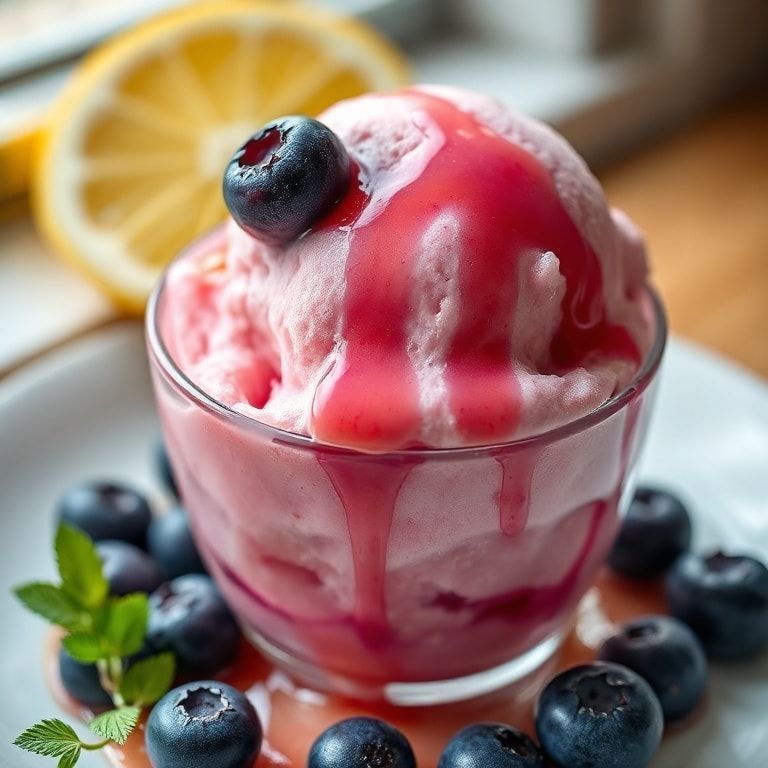 Easy No Churn Blueberry Lemon Sorbet Recipe – Refreshing and Simple finished