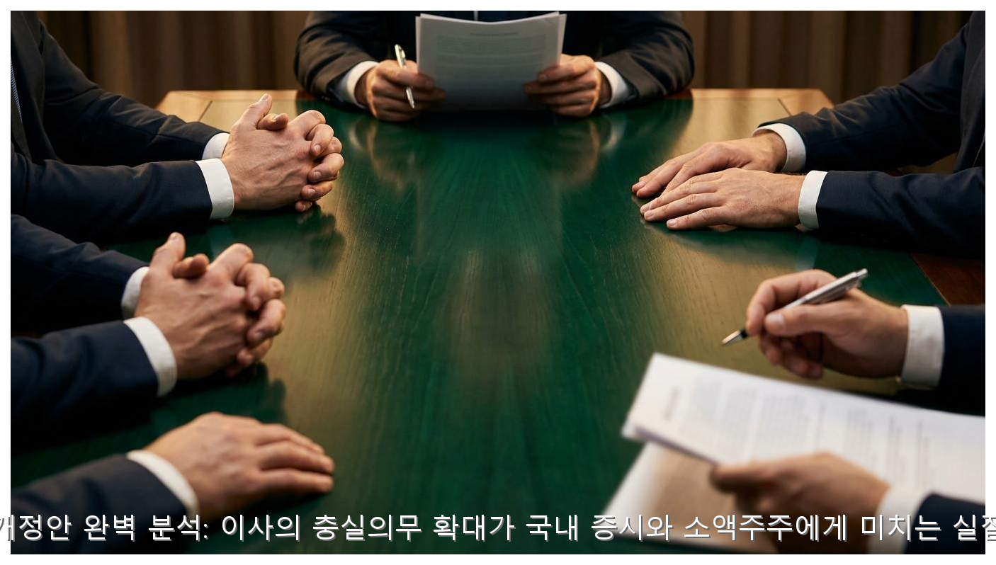 K-상법 개정안 완벽 분석: 이사의 충실의무 확대가 국내 증시와 소액주주에게 미치는 실질적 영향 핵심 안내 및 분석 인포그래픽 (6)