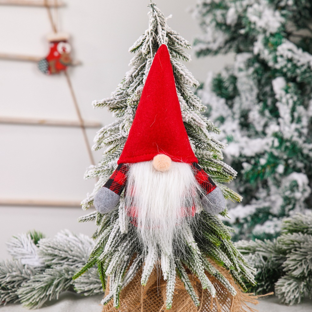 Scandinavian Gnome Ornament in Check Pattern
