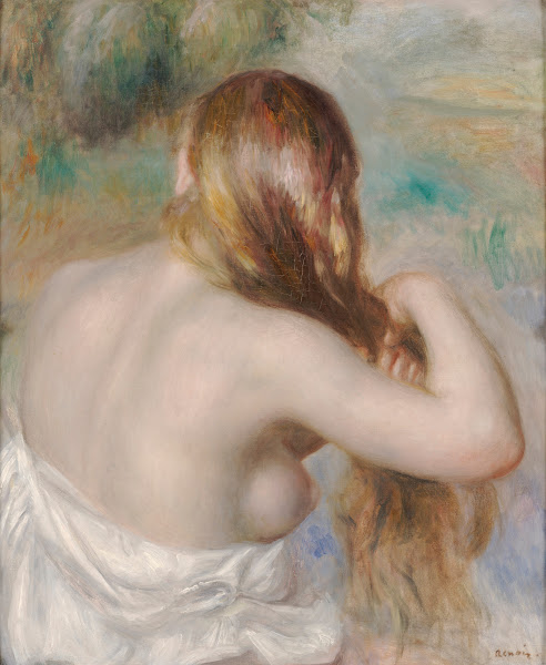 Blonde Braiding Her Hair 1886